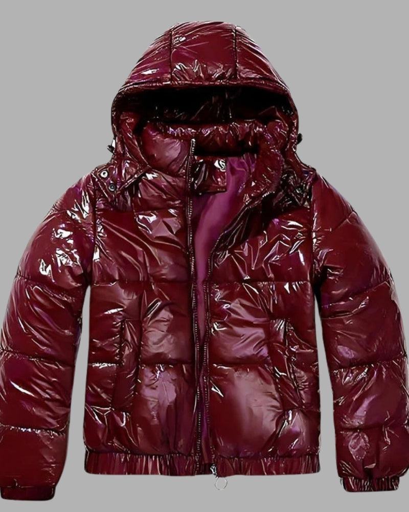Komfortable & stilvolle Damen Pufferjacke in Glanz-Optik, vielseitig für Frühling, Alltag & Freizeit.