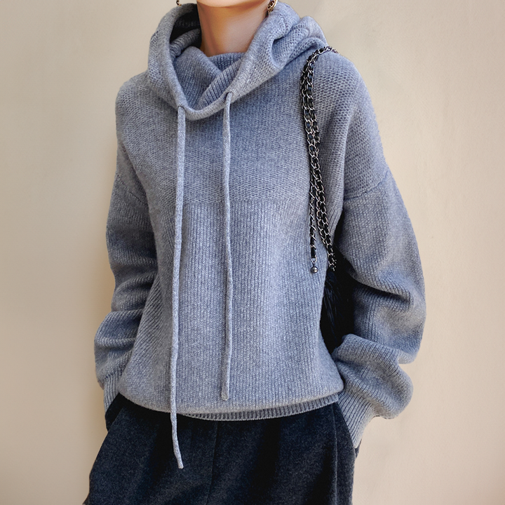 Stilvoller Damen Rollkragen-Hoodie für Freizeit. Locker geschnittener Langarm-Pullover, modern & bequem.