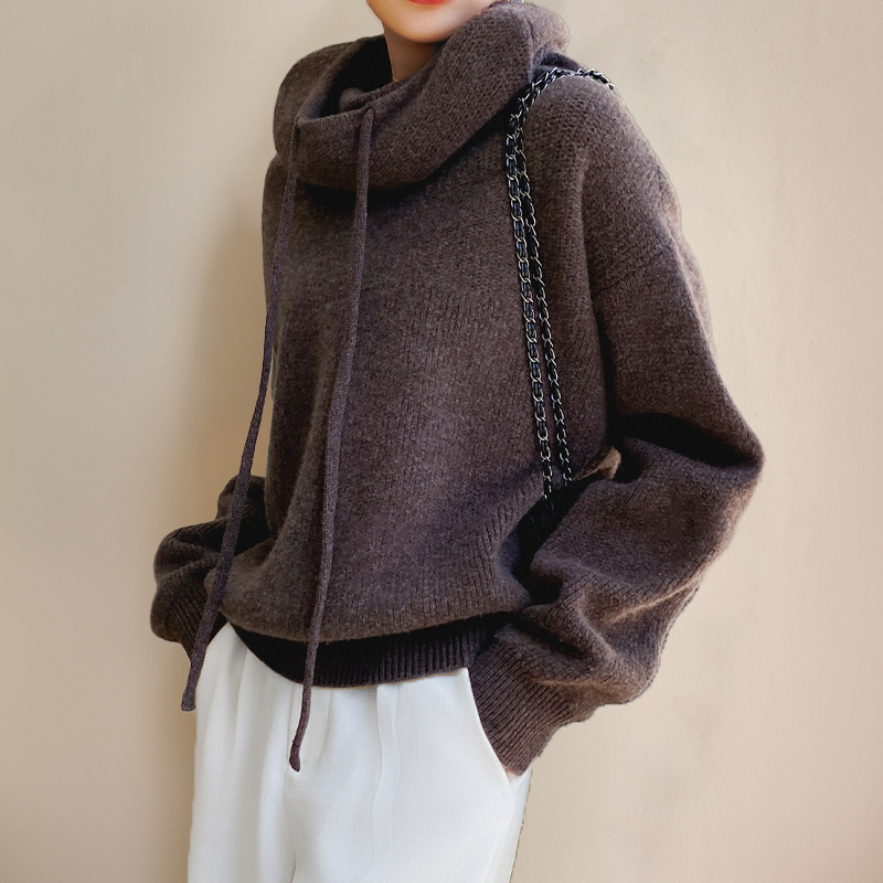 Weicher Damen Rollkragen-Hoodie, Kapuzenpullover mit Langarm, perfekt für gemütliche Stunden und lässige Styles.