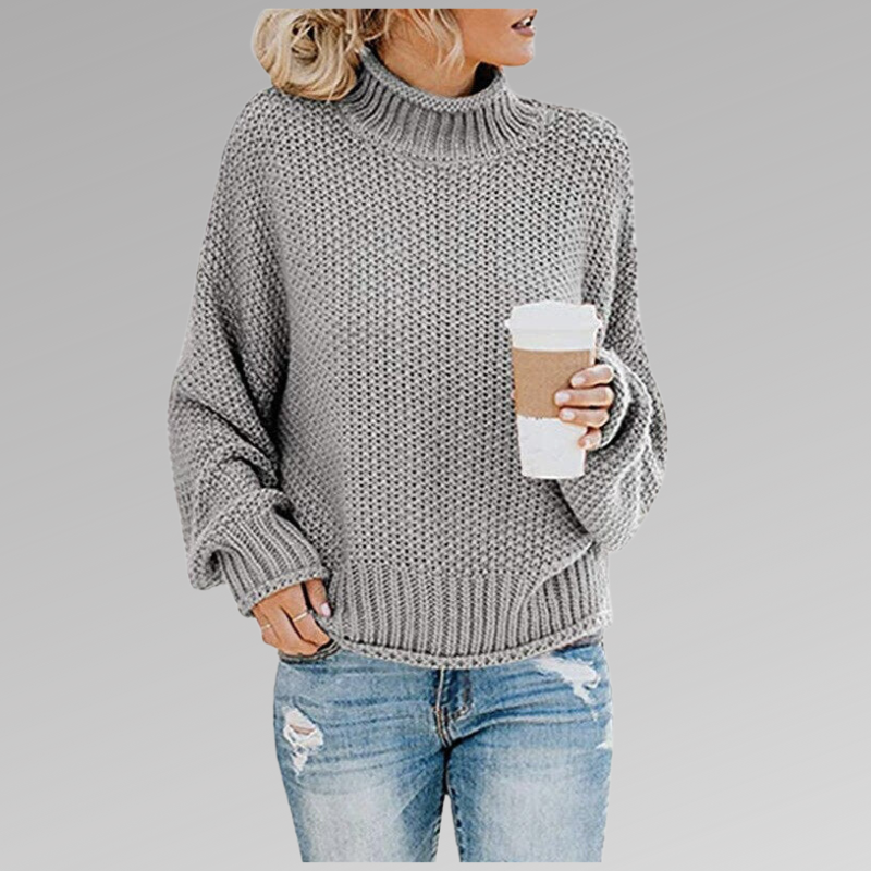 Kuscheliger Rundhals-Damenpullover, Strick für Herbst- & Wintermode.
