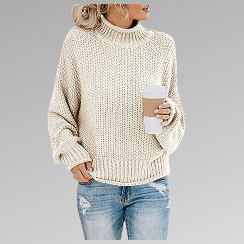 Warmer Rundhals-Strickpullover für Damen, Herbstmode, gemütlich und chic.
