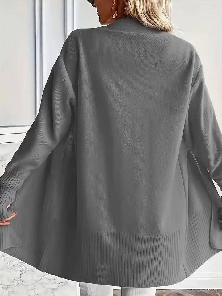 Warmer Damen Pullover mit Rundhals, Langarm, in Bordeaux, perfekt für kühle Abende.
