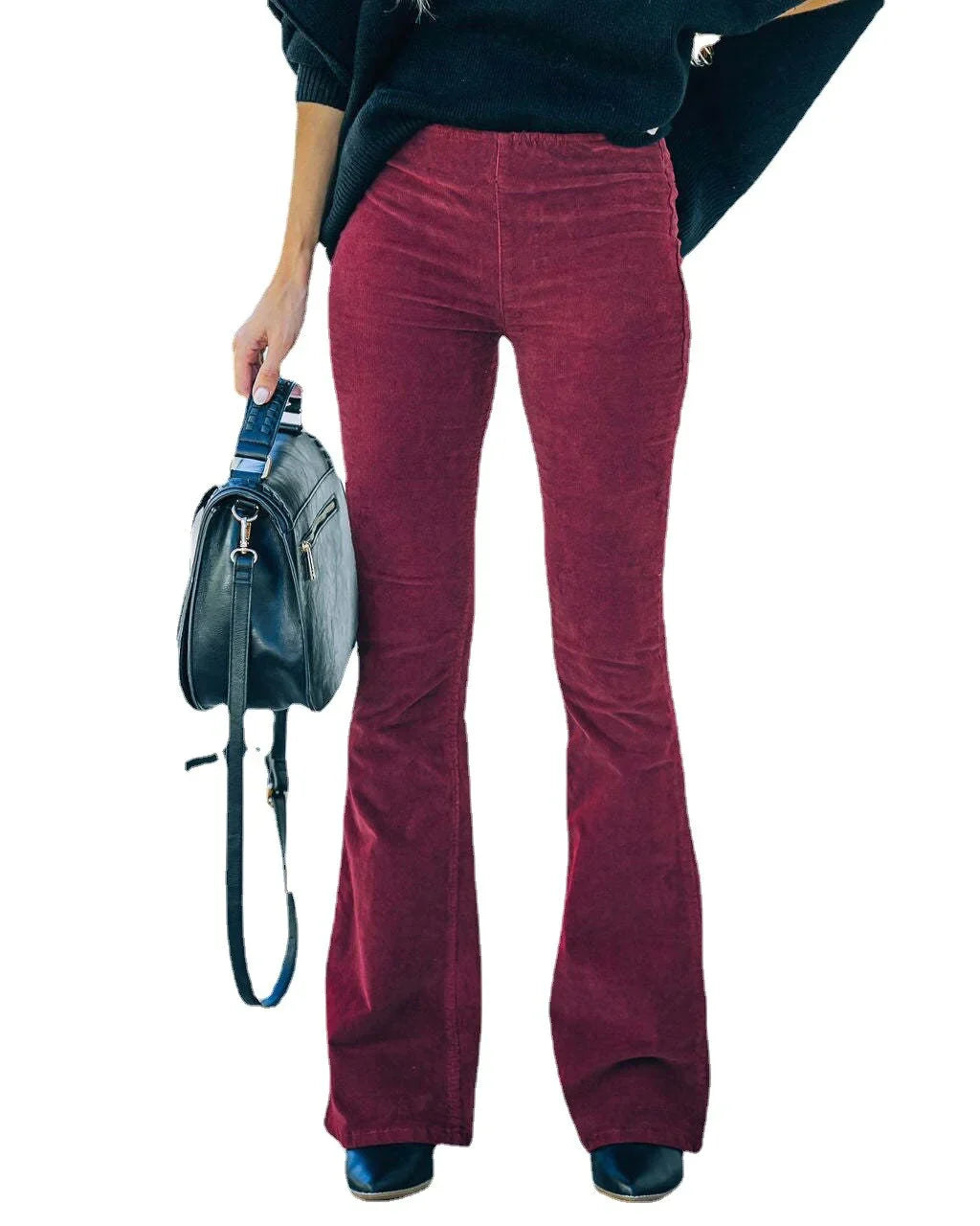 Stylische Damen Schlaghose mit hoher Taille. Modische ausgestellte Hose für einen trendigen Retro-Look.