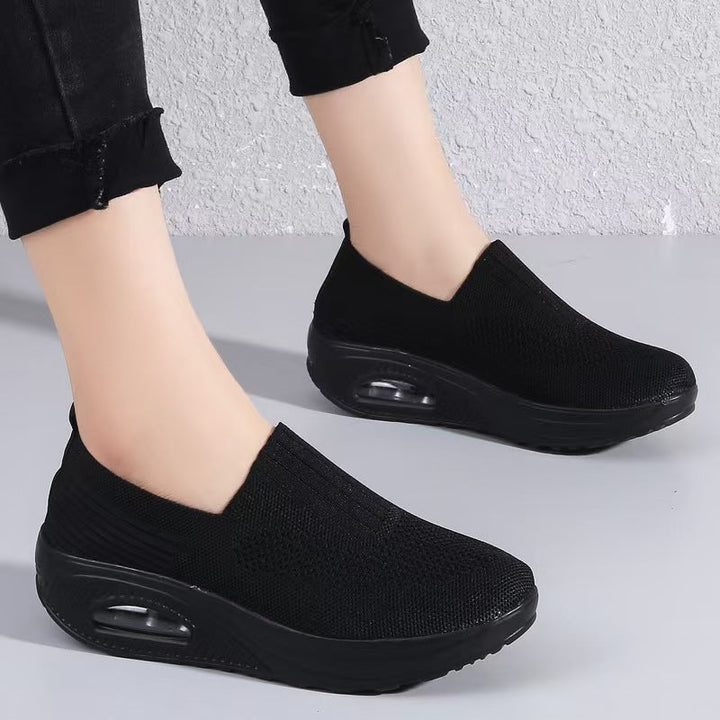 Damen Komfortschuhe: Orthopädische Slip-On Sneaker für den Alltag, mit Fussgewölbeunterstützung.