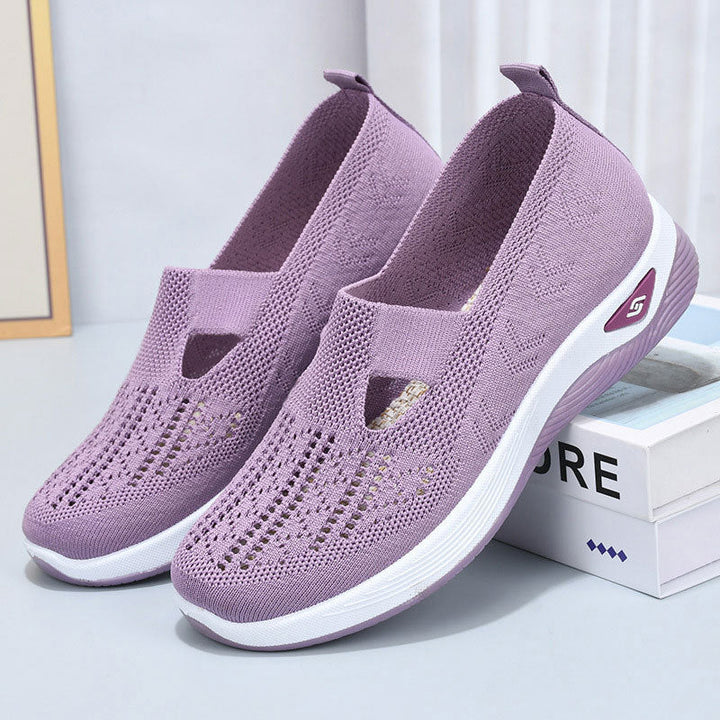 Detailansicht Damen Slip-On Walking Sneaker, weiche Sohle, atmungsaktives Obermaterial.
