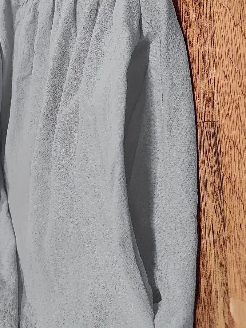 Vielseitiges Kurzarm Damen Midikleid mit Seitentaschen für Frühling/Sommer Freizeit.