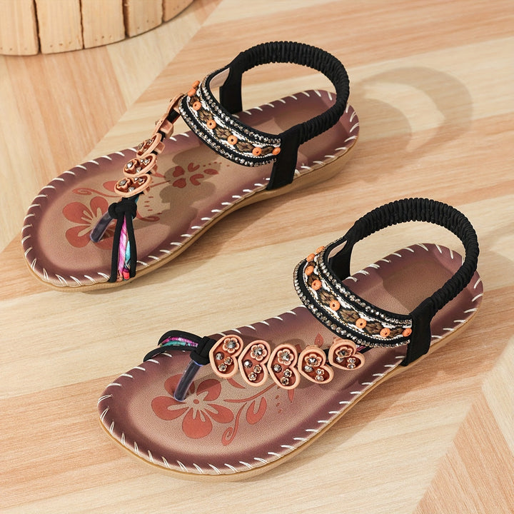 Offene Damen Sommersandalen von oben, bequemes Design für einen luftigen und eleganten Sommerstil.