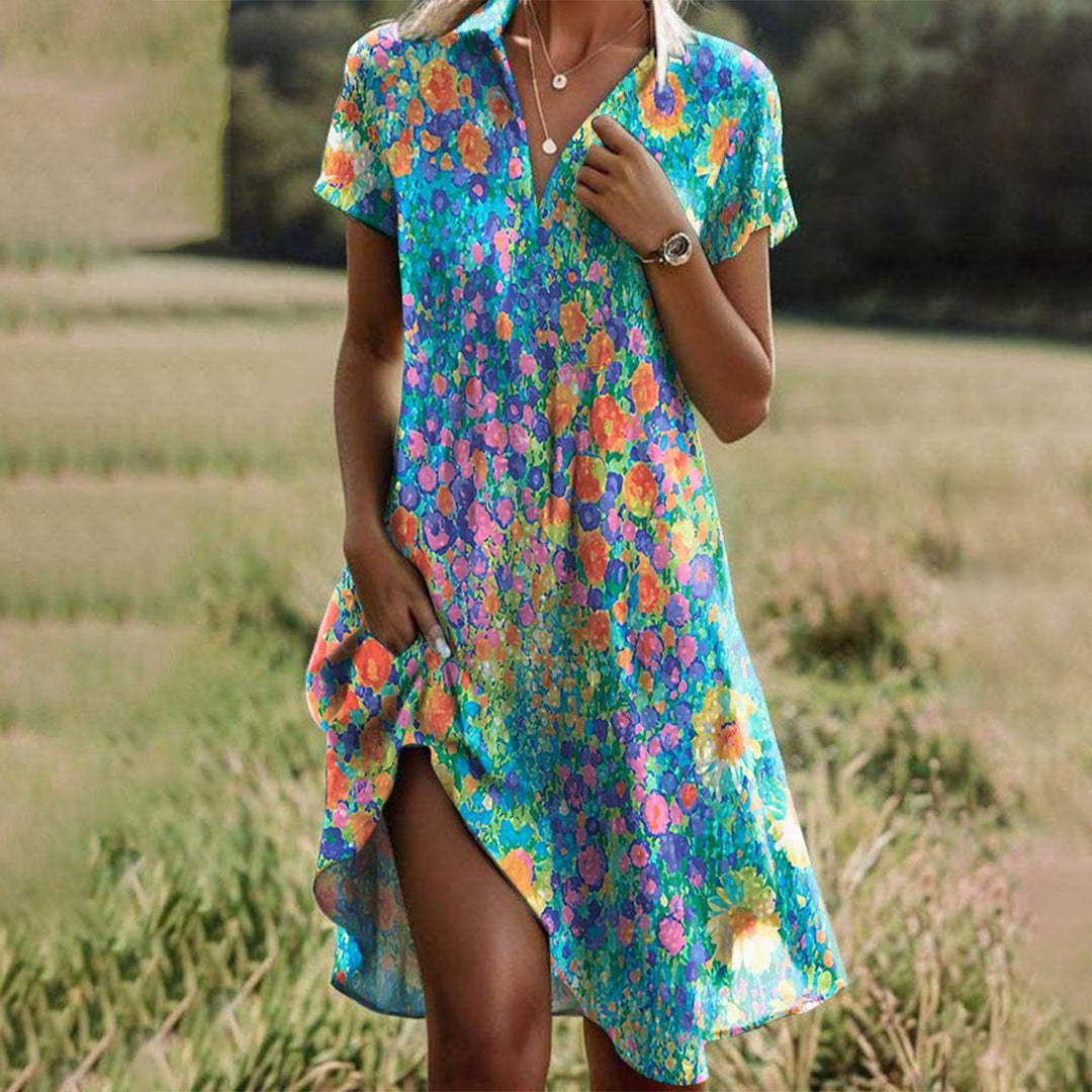 Damen Sommerkleid Veronika, Boho-Stil, atmungsaktiv, farbenfroh, für Urlaub und Freizeit