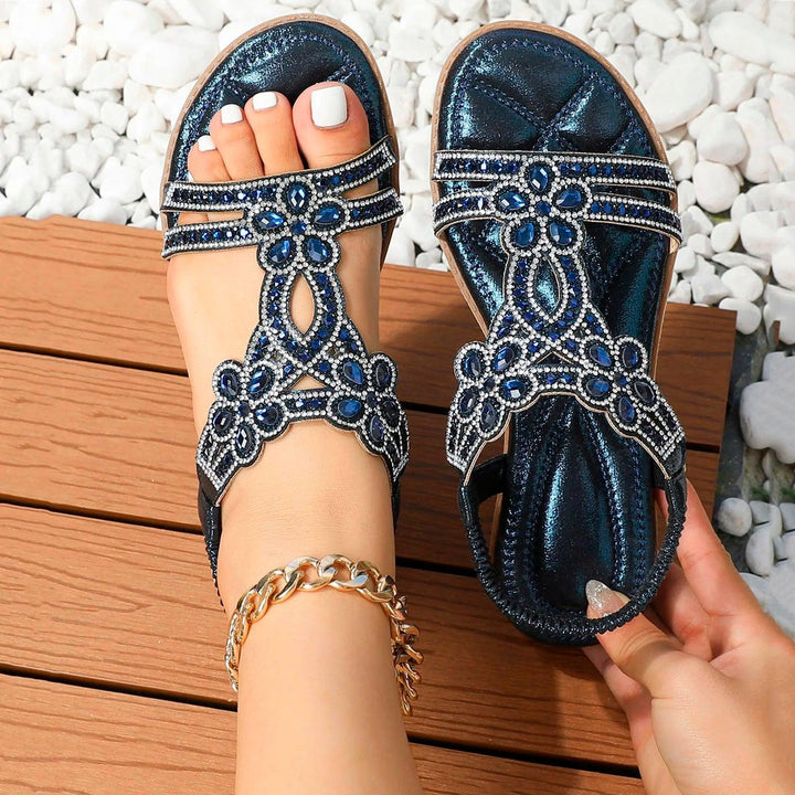 Elegante Damen Sandalen, leicht und atmungsaktiv, mit bequemem Fußbett und offener Zehe für den Sommer.