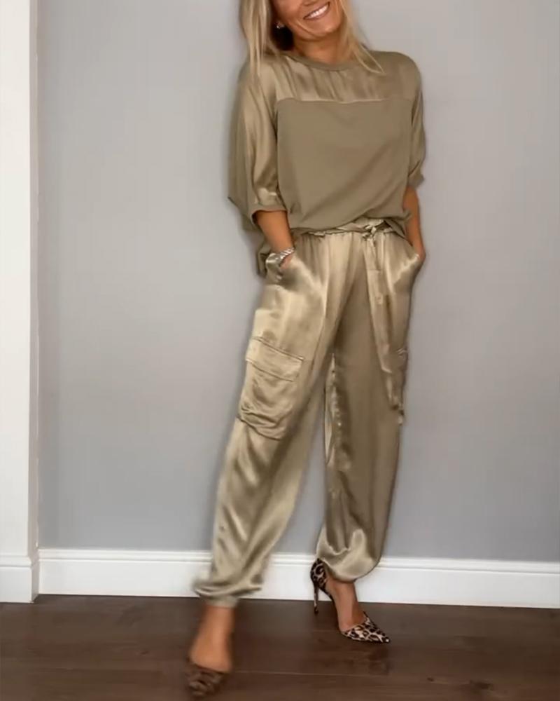 Damen Stilvolles Zweiteiliges Kamila Set: Elegantes Sommeroutfit für Komfort & Freizeit.