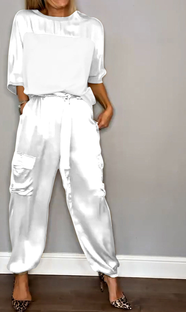 Bequemer Damen Zweiteiler: Elegantes Kamila Set für stilvolle Auftritte im Sommer.