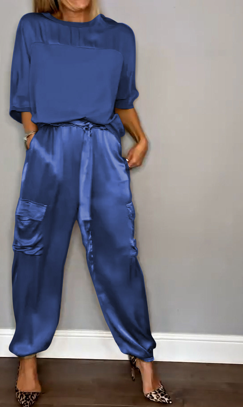 Eleganter Komfort: Damen Zweiteiler Set Kamila, ideal für stilvolle Sommerabende.