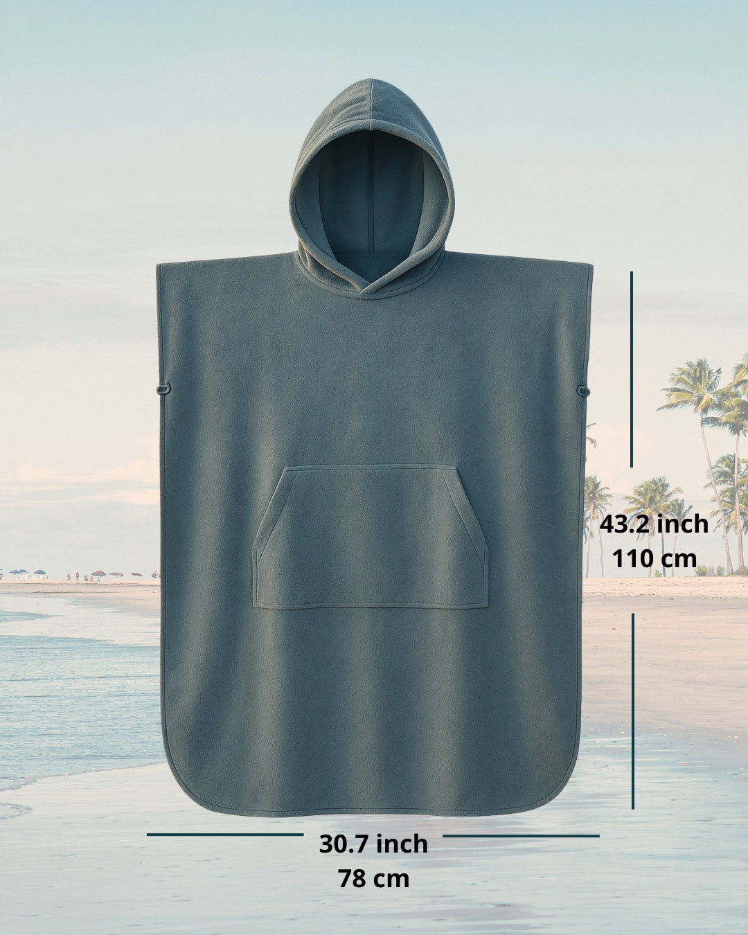 Damen Strand-Poncho-Kleid, ideal für den Urlaub, luftig, leger und stilvoll, eine Einheitsgröße für alle.