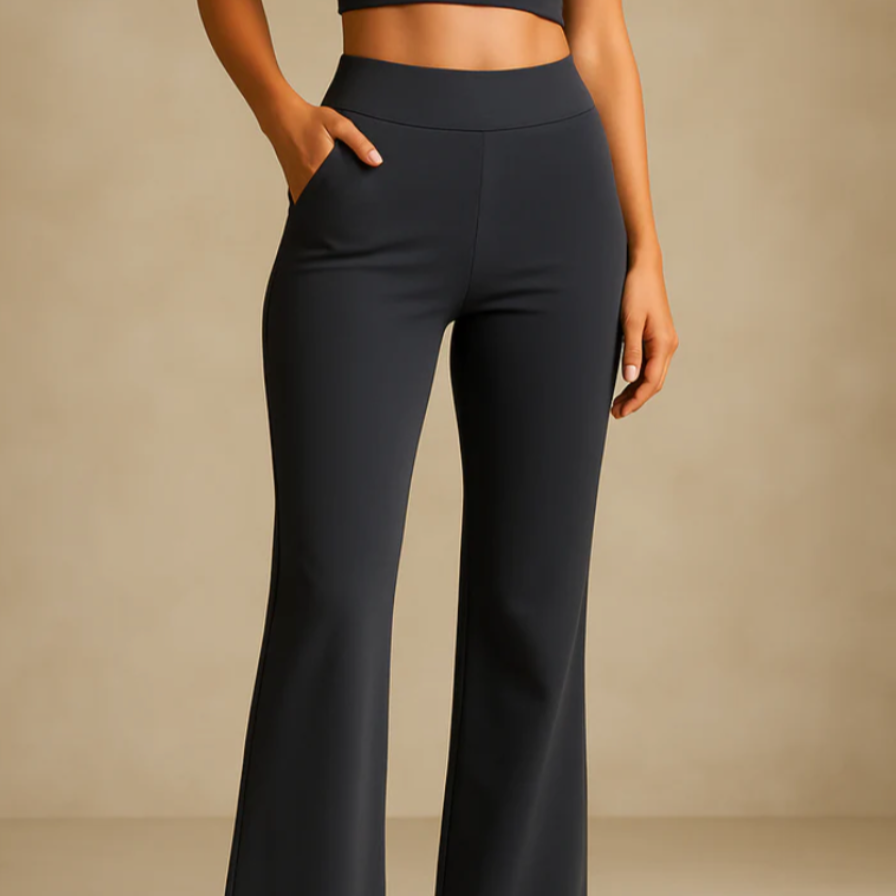 Elegante & vielseitige Damen Stretchhose, perfekt kombinierbar, mit elastischem Bund für flexible Looks.