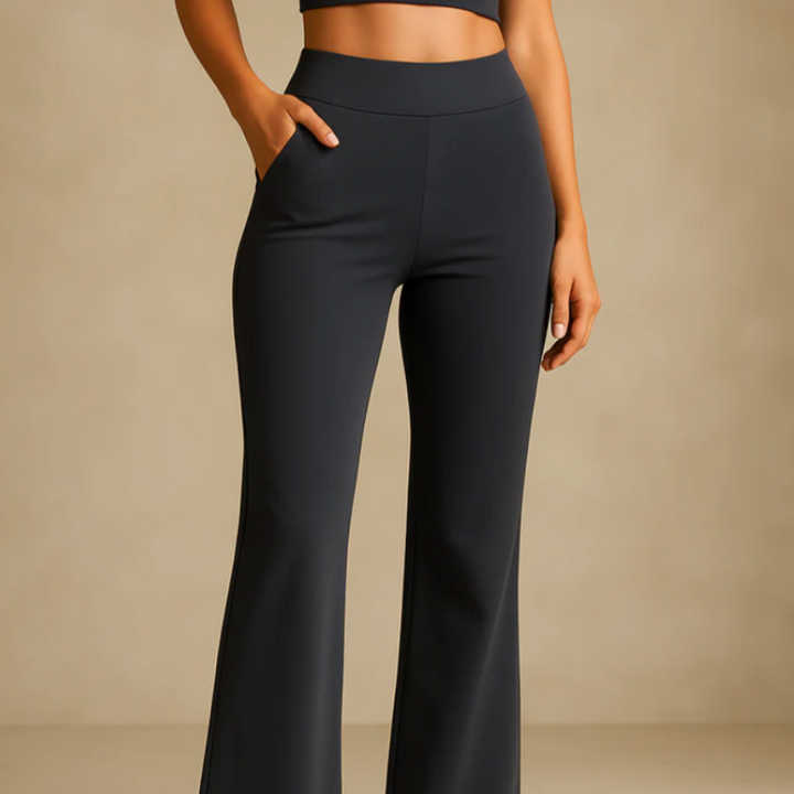 Elegante & vielseitige Damen Stretchhose, perfekt kombinierbar, mit elastischem Bund für flexible Looks.