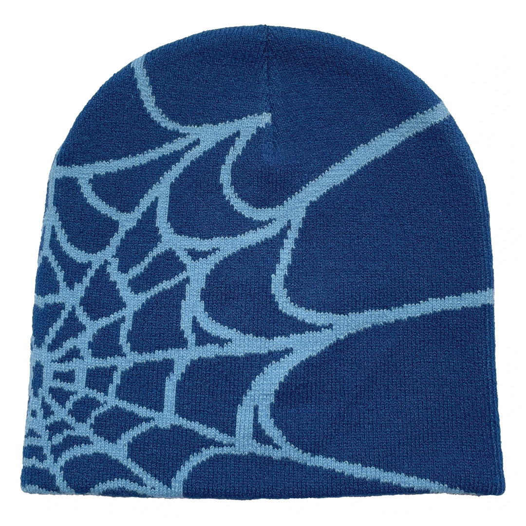 Herren Winter Accessoire: Strickmütze mit Spinnennetz-Muster, NOUVEAU RICHE