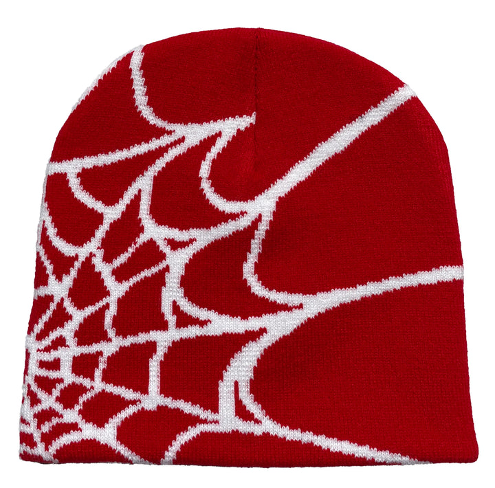 Stylische Pullovermütze für Damen mit Spinnennetz-Aufdruck, ideal für Outdoor