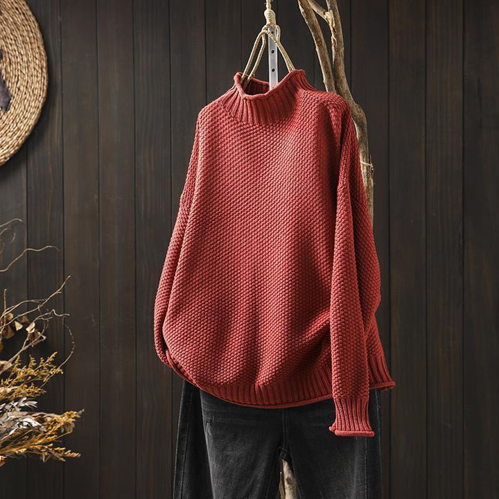 Modischer Langarm Strickpullover für Damen, weich und warm, optimal für Freizeit & Winter.