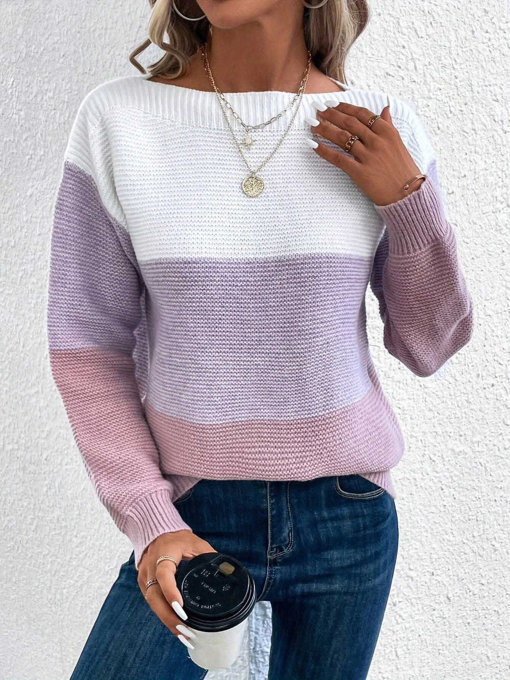 Modischer Damen Langarmpullover, perfekt für Büro, Freizeit und Casual Chic Outfits.