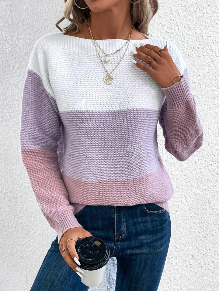 Modischer Damen Langarmpullover, perfekt für Büro, Freizeit und Casual Chic Outfits.