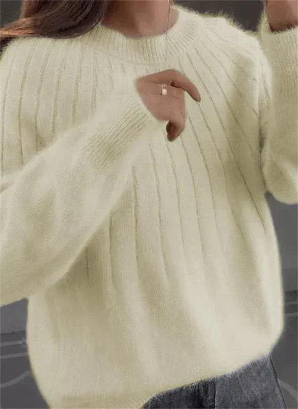 Casual Chic Damen Strickpullover, ein Basic Oberteil für jeden Wintertag. Moderner Winterpullover.