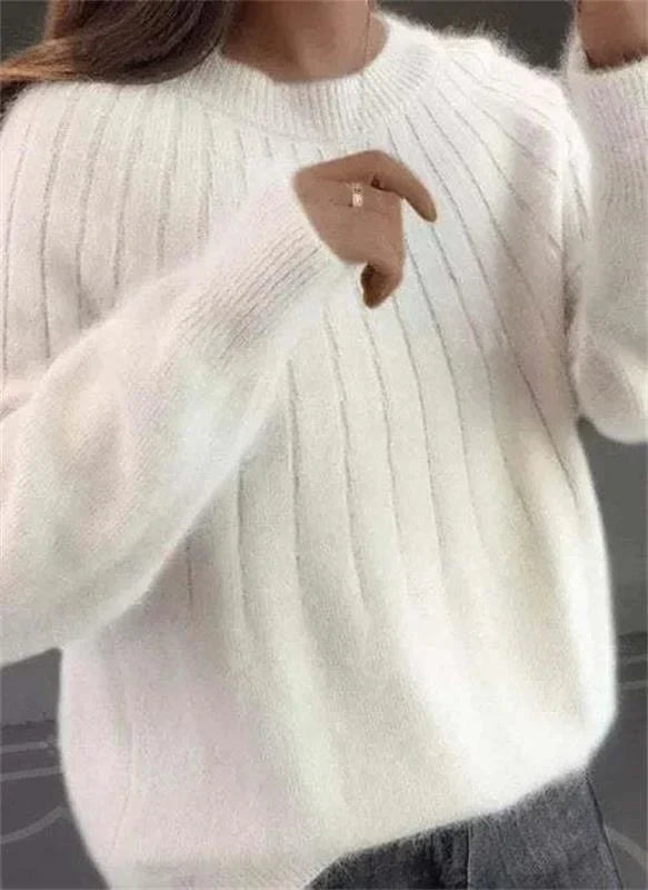 Alltagstauglicher Damen Strickpullover, perfekt für gemütliche & warme Wintertage. Komfortabler Winterpullover.