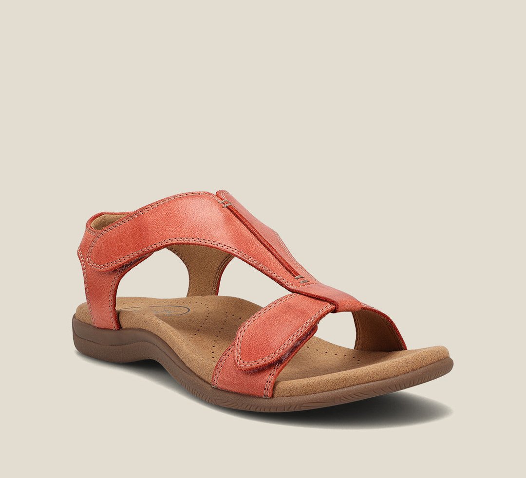 Damen T-Riemen Sandalen mit anpassungsfähigem Fußbett für Komfort & Druckentlastung. Ideale verstellbare Sommerschuhe.