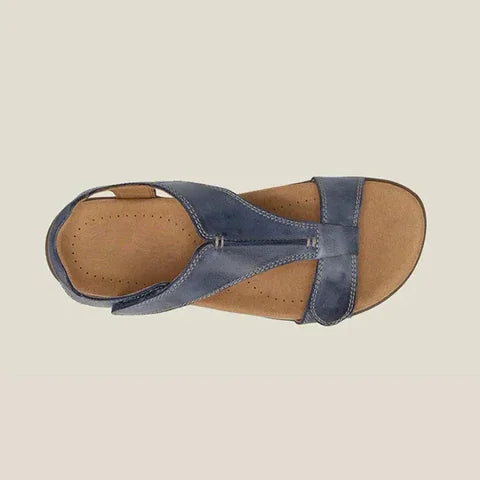 Elegante Damen Komfortsandalen mit T-Riemen Design. Verstellbare Riemen & bequeme Passform für Sommer und Freizeit.