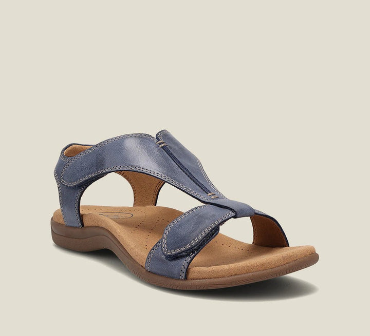 Ansicht der verstellbaren T-Riemen Sandalen für Damen. Chices Design, bequemer Halt & flexible Passform für den Sommer.