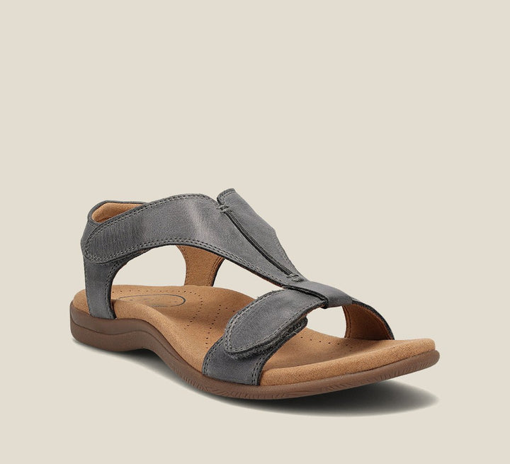 Vielseitige Damen Komfortsandalen: T-Riemen Design, rutschfeste Sohle & stützendes Fußbett. Perfekt für Alltag & Freizeit.