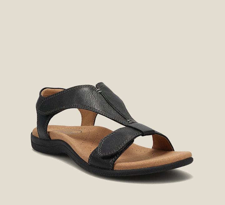 Hochwertige Damen T-Riemen Sandalen. Langlebige, verstellbare Komfortsandalen mit druckentlastendem Fußbett für den Sommer.