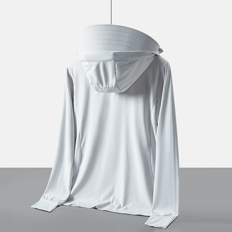 Damen Kapuzenjacke mit UV-Schutz und abnehmbarem Gesichtsschutz, ideal für Herbst & Outdoor.