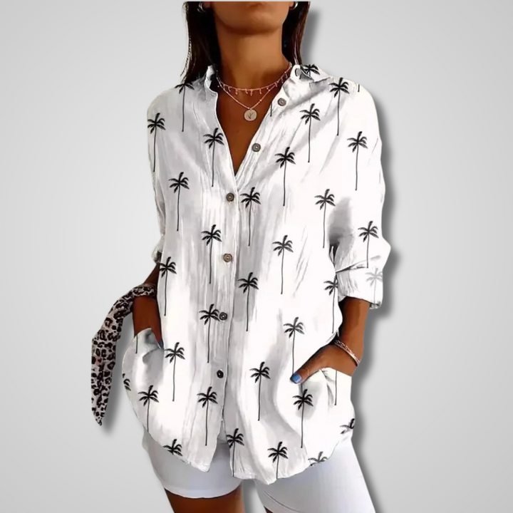 Modisches Damen Sommerhemd im Vintage-Design, bunte Bluse für elegante & lässige Looks an warmen Sommertagen.