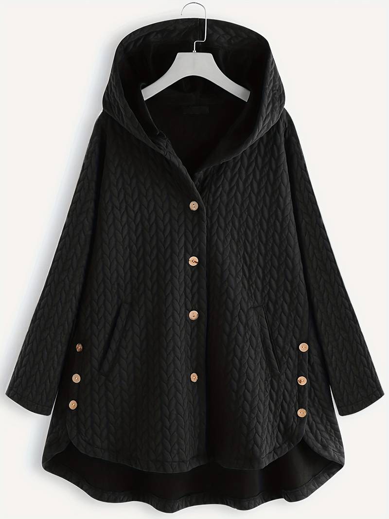 Damen warme Freizeitjacke mit Knöpfen, bequem & stilvoll für Herbst und Winter.