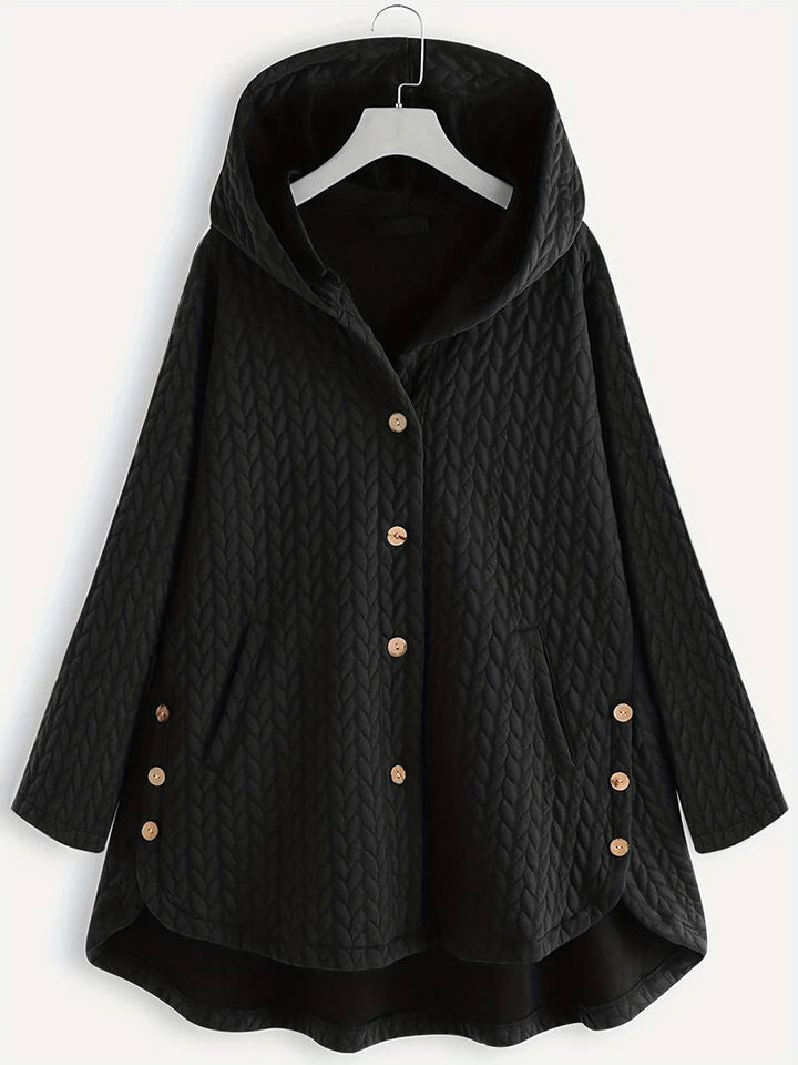 Damen warme Freizeitjacke mit Knöpfen, bequem & stilvoll für Herbst und Winter.
