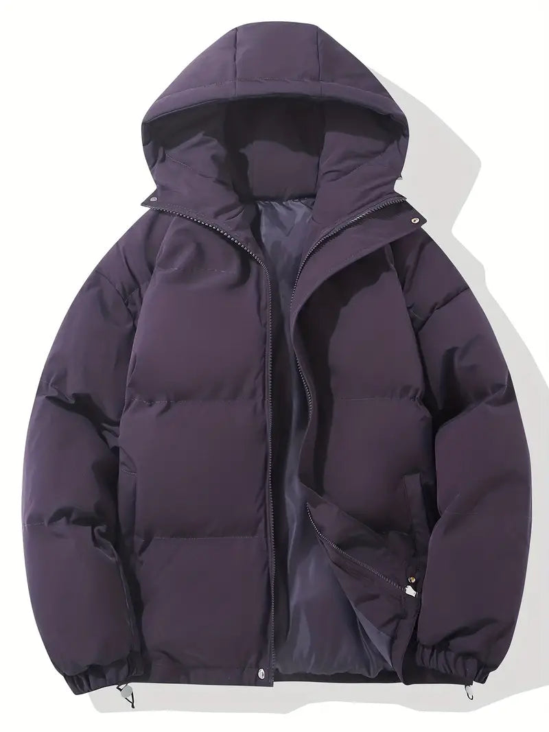 Detail der Frontpartie: warme Damen Winter Kapuzenjacke mit praktischen Reißverschlüssen.