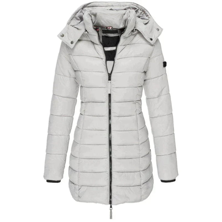 Damen wasserabweisende gesteppte Winter-Pufferjacke, warm & stilvoll für kalte Tage.