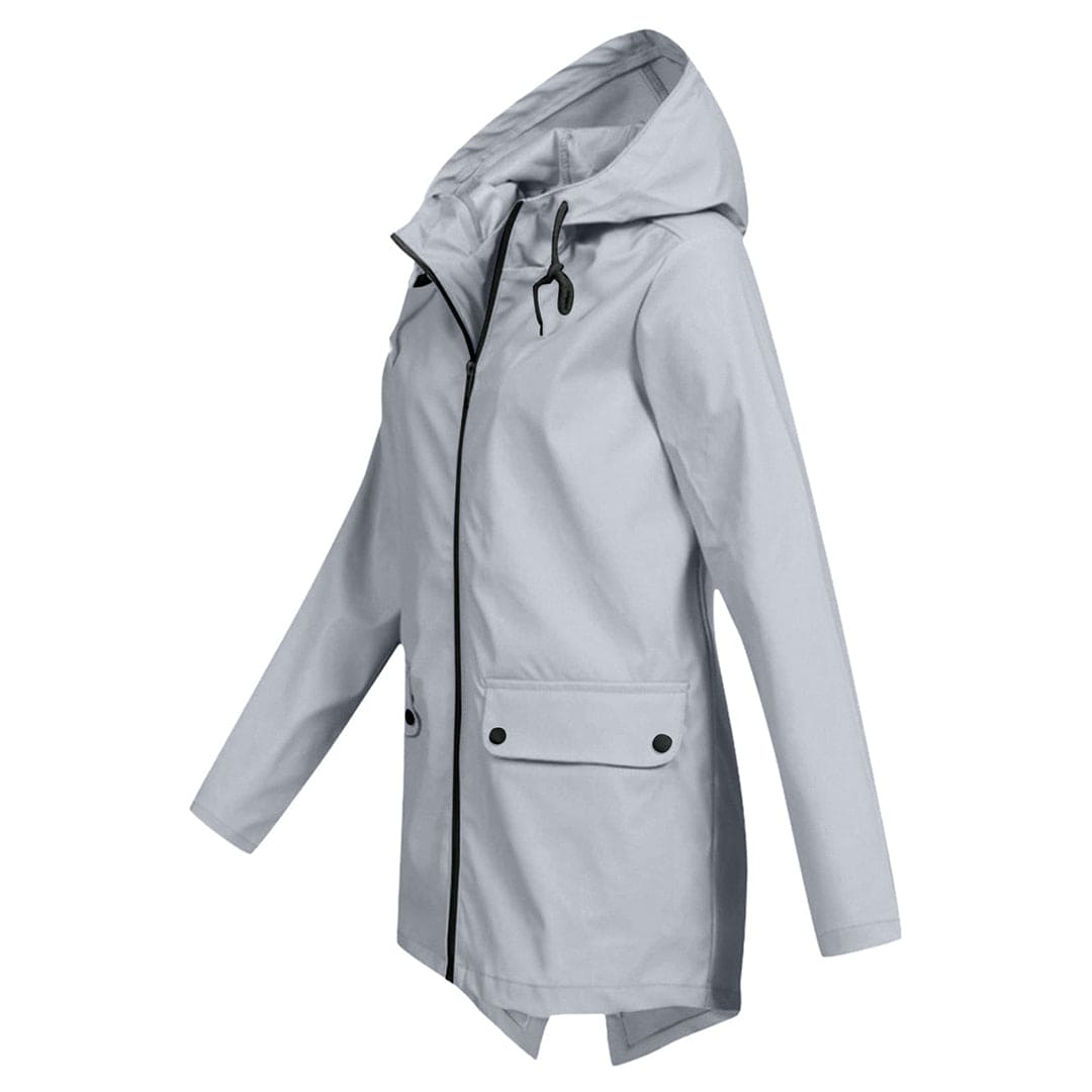 Bequeme Damen Outdoorjacke mit Kapuze, wasserdicht und modisch.