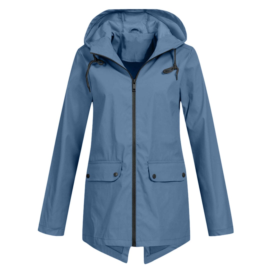 Wasserdichte Damenjacke mit Kapuze, perfekt für Wetterschutz und einen stilvollen Look.