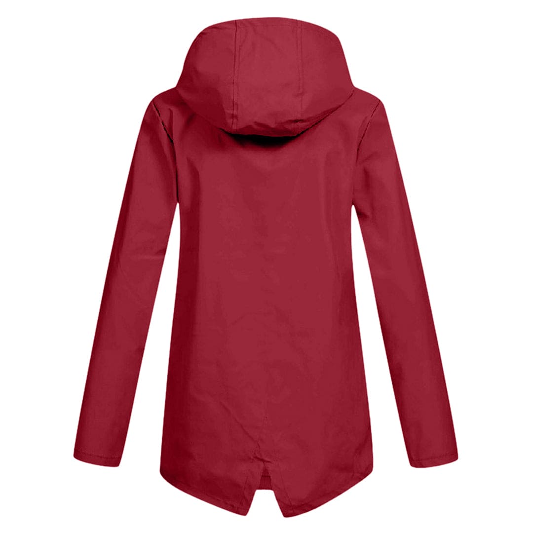Elegante Damen Übergangsjacke, wasserdicht und mit Kapuze für jeden Tag.