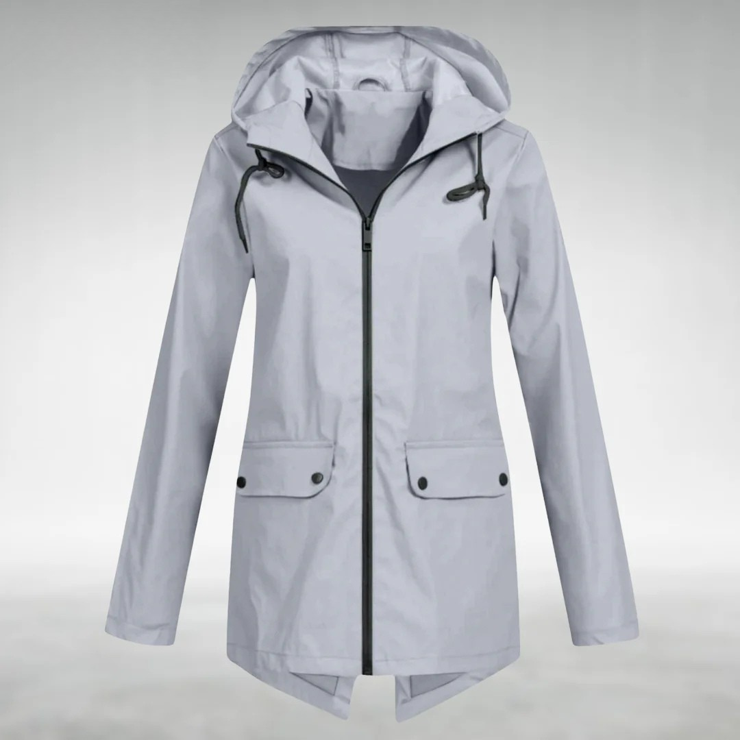 Komfortable Damen Regenjacke, wasserdicht und winddicht. Leichte, atmungsaktive Übergangsjacke für Outdoor-Aktivitäten.
