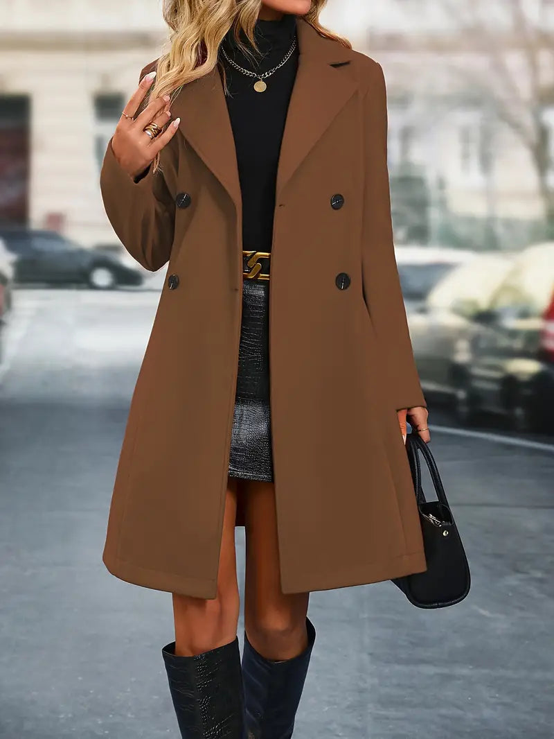 Zweifarbiger Damen Winter-Trenchcoat: Wendbarer, warmer und eleganter Wintermantel, stylische Outwear.