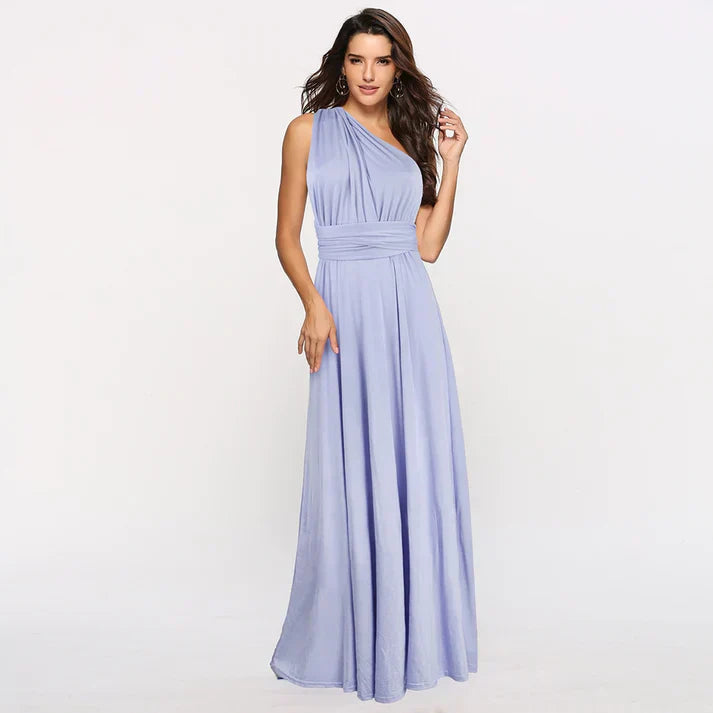 Elegantes Wickel Maxikleid für Damen, verstellbare Träger, lange Form, vielseitiges Frühlings- & Sommerkleid.
