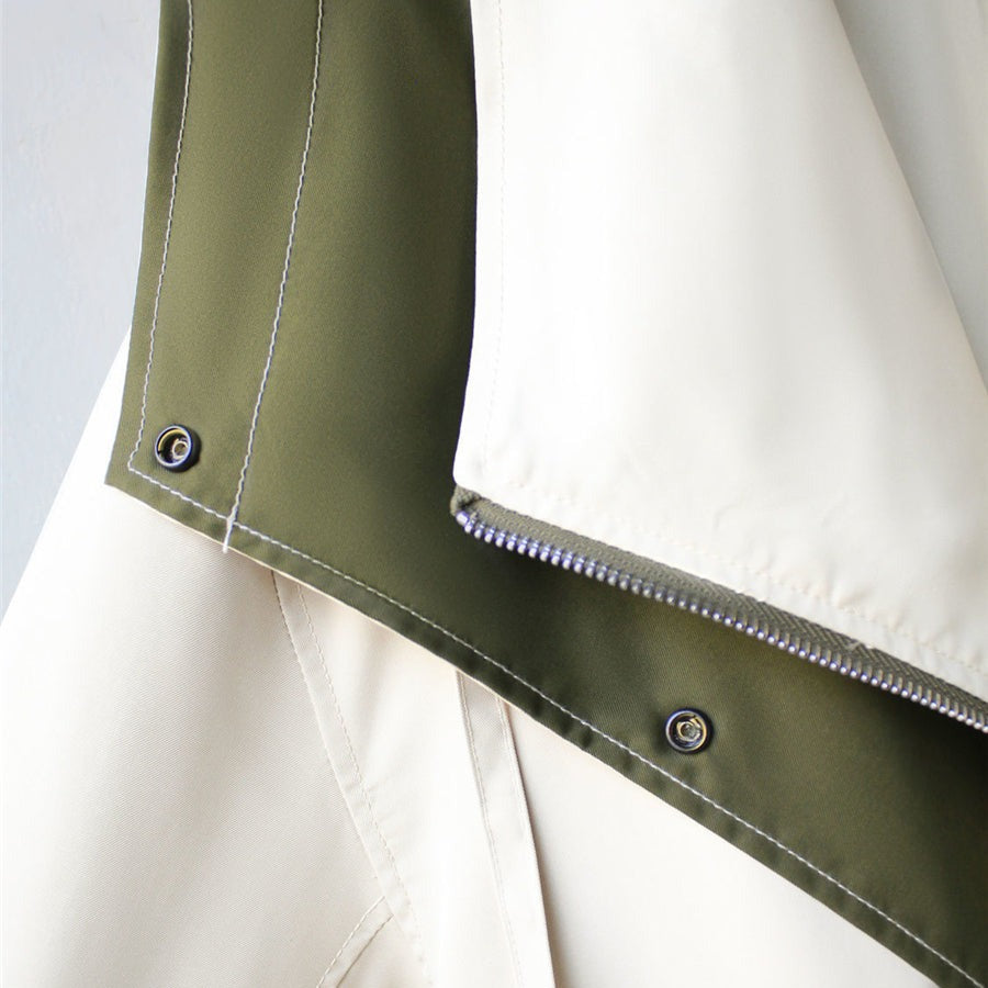 Schwarze Damen Windbreaker-Jacke, wasserdicht & winddicht, mit Kapuze, Taillenzug, ideal für jede Freizeitaktivität.