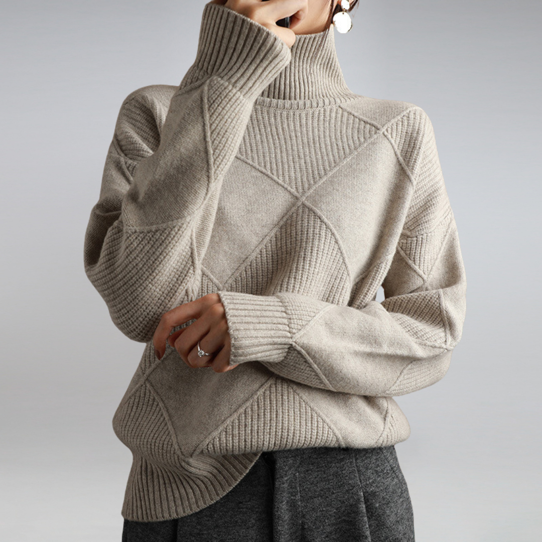 Eleganter Damen Rollkragenpullover für Wintermode. Vielseitiger, warmer Langarm-Pullover für Freizeit.