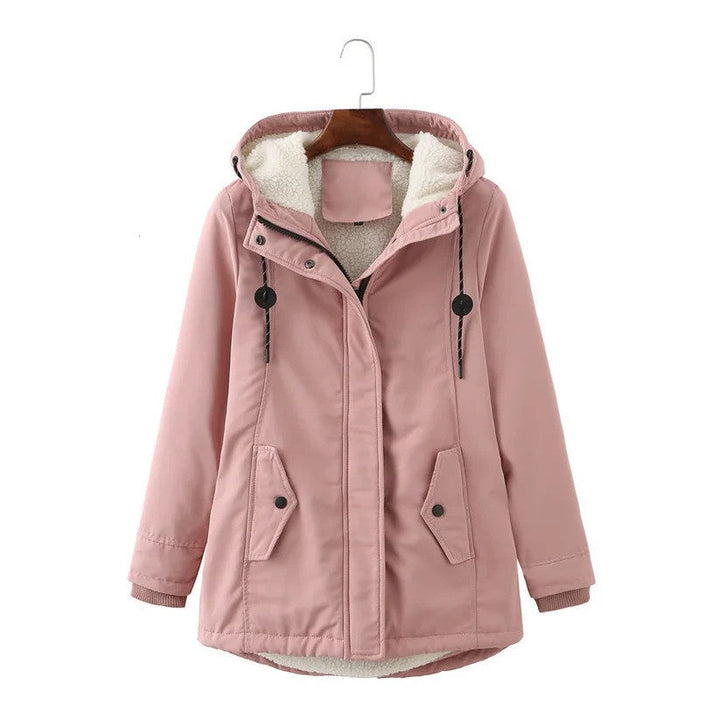 Damen Wintermantel mit Kapuze, warm und stilvoll für kalte Tage. Perfekt für Outdoor-Winterkleidung.