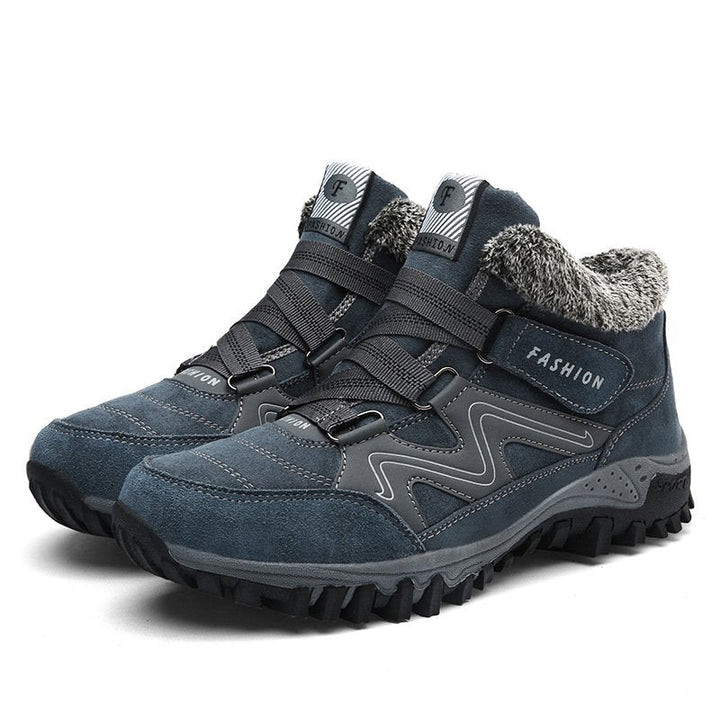 Graue gefütterte Damen Winterschuhe, wasserabweisend & robust, ideal für Outdoor-Aktivitäten.