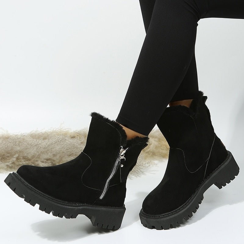Damen Winterstiefel, warm gefüttert, wasserdicht und rutschfest für kalte Wintertage.