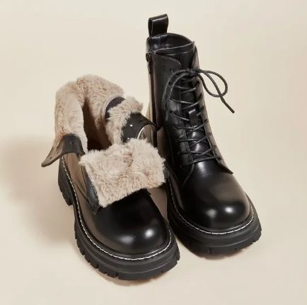 Damen Winterstiefel wasserdicht mit Anti-Rutsch-Sohle, warm gefüttert für Schnee und kalte Tage.