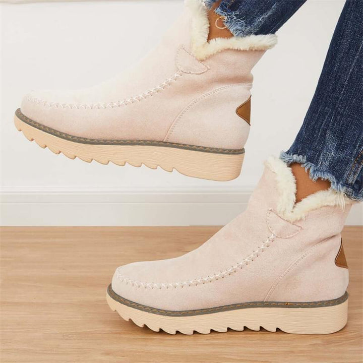 Modische Damen Winterstiefeletten mit rutschfester Sohle. Perfekt für Outdoor & Wintermode.